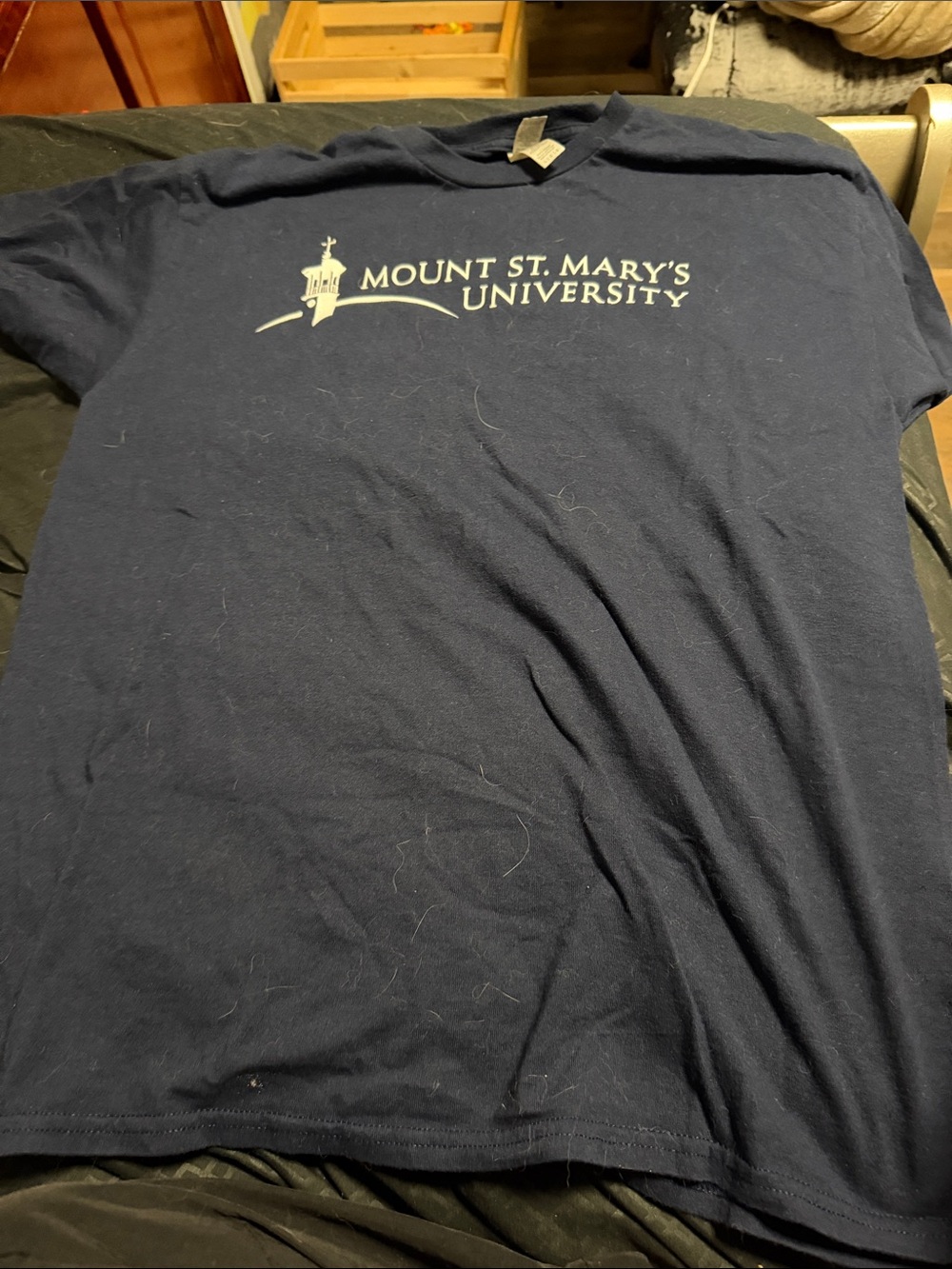 Gildan Navy Mount St. Mary's University Short Sleeve Tee